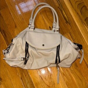 Steve Madden Cream Satchel Handbag with Dual Top Handles